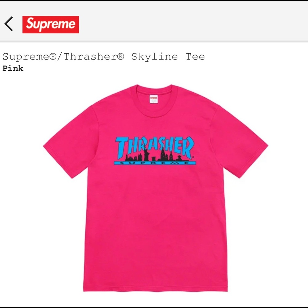 Supreme Thrasher Skyline Pink Tee